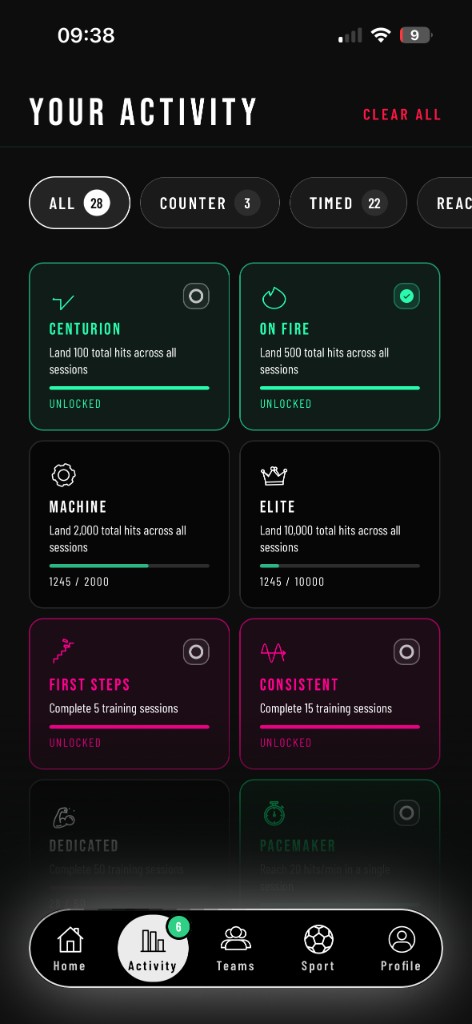 Activity milestones